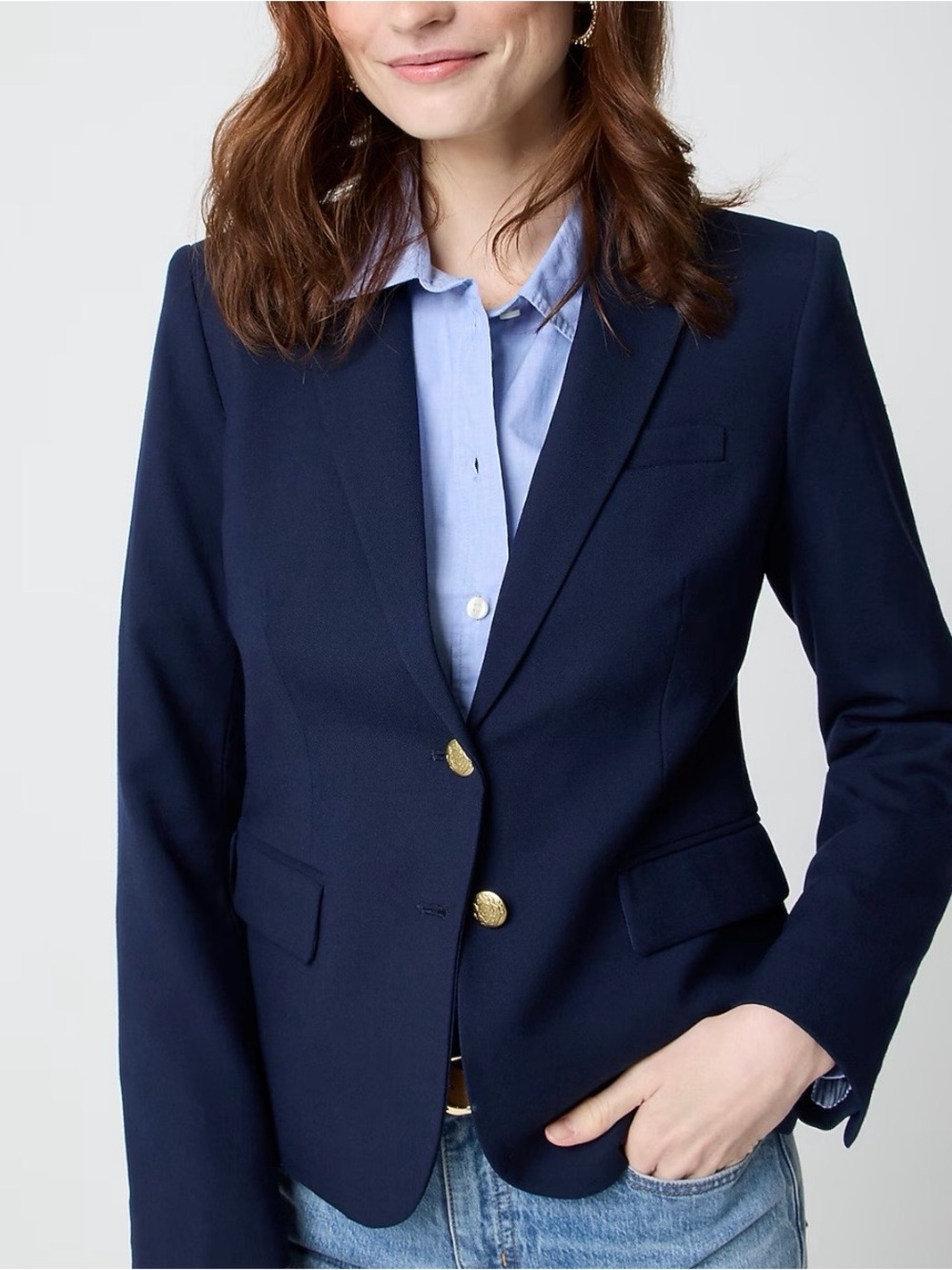 J. Crew Schoolboy Navy Blazer with Gold Buttons